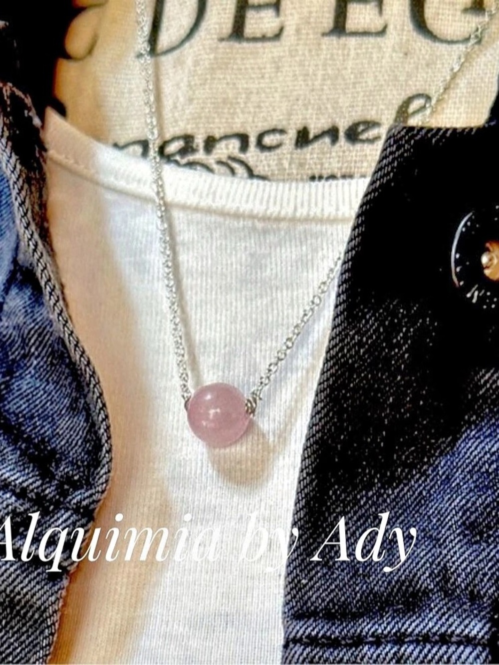 Pink Quartz Pendant Necklace | 925 sterling silver  + DELICATE